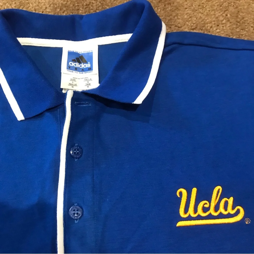 ADIDAS Mens Polo Shirt Top UCLA size Large